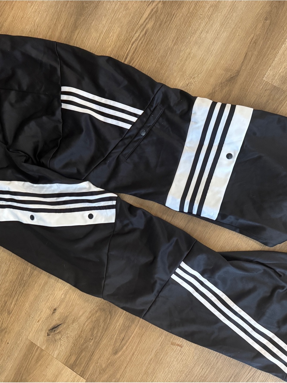 Adidas NWT Black Track Pants with White Stripes - Picture 6 of 7